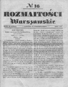 Rozmaitości Warszawskie : pismo dodatkowe do Gazety Korrespondenta Warszawskiego. 1837. Nr 16