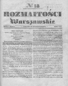 Rozmaitości Warszawskie : pismo dodatkowe do Gazety Korrespondenta Warszawskiego. 1837. Nr 18
