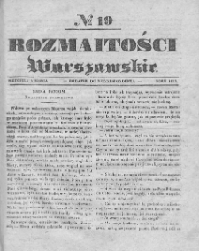 Rozmaitości Warszawskie : pismo dodatkowe do Gazety Korrespondenta Warszawskiego. 1837. Nr 19