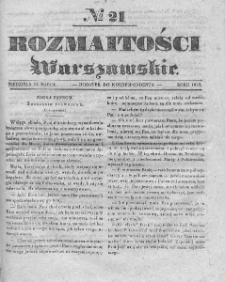Rozmaitości Warszawskie : pismo dodatkowe do Gazety Korrespondenta Warszawskiego. 1837. Nr 21