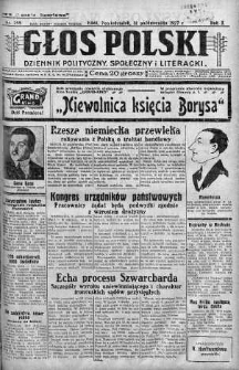 Głos Polski : dziennik polityczny, społeczny i literacki 31 październik 1927 nr 299