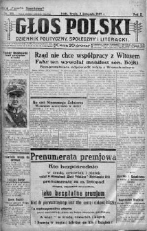 Głos Polski : dziennik polityczny, społeczny i literacki 2 listopad 1927 nr 301