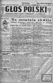 Głos Polski : dziennik polityczny, społeczny i literacki 3 listopad 1927 nr 302