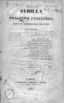Sybilla Tułactwa Polskiego : dzieło w oddzielnych poszytach wydawane. 1933/35, nr 1