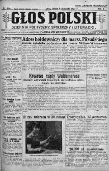 Głos Polski : dziennik polityczny, społeczny i literacki 9 listopad 1927 nr 308