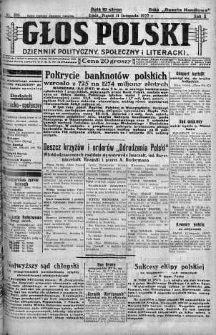 Głos Polski : dziennik polityczny, społeczny i literacki 11 listopad 1927 nr 310