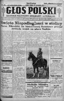 Głos Polski : dziennik polityczny, społeczny i literacki 12 listopad 1927 nr 311