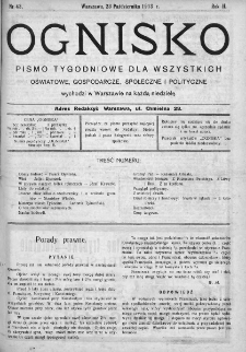 Ognisko : pismo miesięczne obrazkowe dla wszystkich. 1913, nr 43