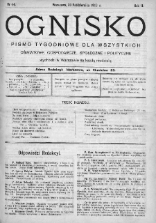 Ognisko : pismo miesięczne obrazkowe dla wszystkich. 1913, nr 44