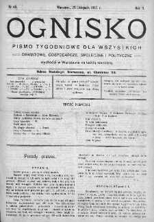 Ognisko : pismo miesięczne obrazkowe dla wszystkich. 1913, nr 48