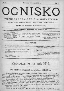 Ognisko : pismo miesięczne obrazkowe dla wszystkich. 1913, nr 49