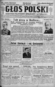 Głos Polski : dziennik polityczny, społeczny i literacki 15 listopad 1927 nr 314