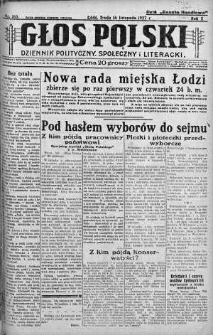 Głos Polski : dziennik polityczny, społeczny i literacki 16 listopad 1927 nr 315