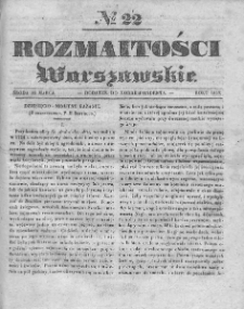 Rozmaitości Warszawskie : pismo dodatkowe do Gazety Korrespondenta Warszawskiego. 1837. Nr 22