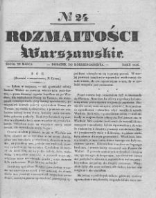 Rozmaitości Warszawskie : pismo dodatkowe do Gazety Korrespondenta Warszawskiego. 1837. Nr 24