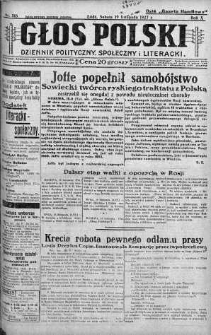 Głos Polski : dziennik polityczny, społeczny i literacki 19 listopad 1927 nr 318