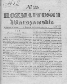 Rozmaitości Warszawskie : pismo dodatkowe do Gazety Korrespondenta Warszawskiego. 1837. Nr 25