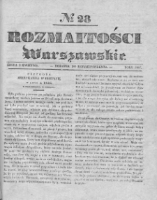 Rozmaitości Warszawskie : pismo dodatkowe do Gazety Korrespondenta Warszawskiego. 1837. Nr 28