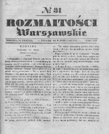 Rozmaitości Warszawskie : pismo dodatkowe do Gazety Korrespondenta Warszawskiego. 1837. Nr 31