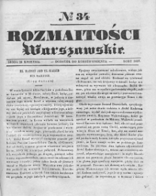 Rozmaitości Warszawskie : pismo dodatkowe do Gazety Korrespondenta Warszawskiego. 1837. Nr 34