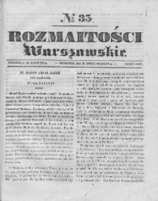 Rozmaitości Warszawskie : pismo dodatkowe do Gazety Korrespondenta Warszawskiego. 1837. Nr 35