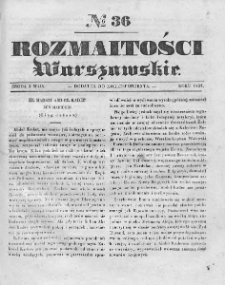 Rozmaitości Warszawskie : pismo dodatkowe do Gazety Korrespondenta Warszawskiego. 1837. Nr 36