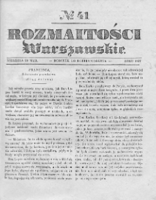 Rozmaitości Warszawskie : pismo dodatkowe do Gazety Korrespondenta Warszawskiego. 1837. Nr 41