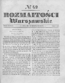 Rozmaitości Warszawskie : pismo dodatkowe do Gazety Korrespondenta Warszawskiego. 1837. Nr 42