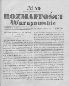 Rozmaitości Warszawskie : pismo dodatkowe do Gazety Korrespondenta Warszawskiego. 1837. Nr 49