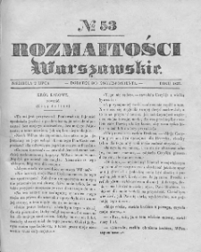 Rozmaitości Warszawskie : pismo dodatkowe do Gazety Korrespondenta Warszawskiego. 1837. Nr 53