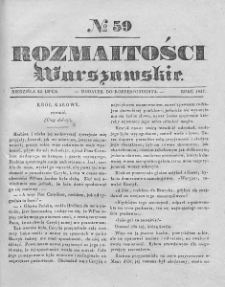 Rozmaitości Warszawskie : pismo dodatkowe do Gazety Korrespondenta Warszawskiego. 1837. Nr 59