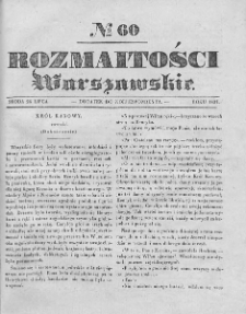 Rozmaitości Warszawskie : pismo dodatkowe do Gazety Korrespondenta Warszawskiego. 1837. Nr 60