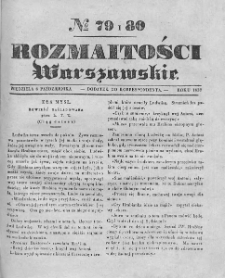 Rozmaitości Warszawskie : pismo dodatkowe do Gazety Korrespondenta Warszawskiego. 1837. Nr 79-80