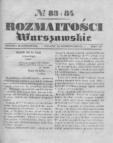 Rozmaitości Warszawskie : pismo dodatkowe do Gazety Korrespondenta Warszawskiego. 1837. Nr 83-84