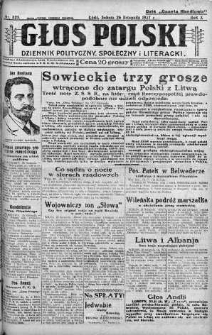 Głos Polski : dziennik polityczny, społeczny i literacki 26 listopad 1927 nr 325