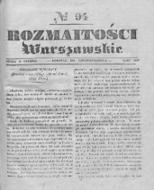 Rozmaitości Warszawskie : pismo dodatkowe do Gazety Korrespondenta Warszawskiego. 1837. Nr 94