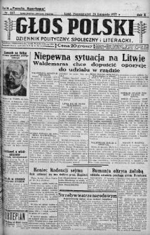 Głos Polski : dziennik polityczny, społeczny i literacki 28 listopad 1927 nr 327
