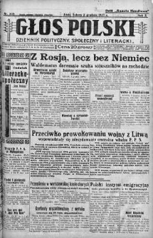 Głos Polski : dziennik polityczny, społeczny i literacki 3 grudzień 1927 nr 332