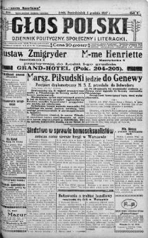 Głos Polski : dziennik polityczny, społeczny i literacki 5 grudzień 1927 nr 334