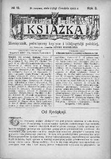 Książka : miesięcznik poświęcony krytyce i bibliografji polskiej. 1903. Nr 12