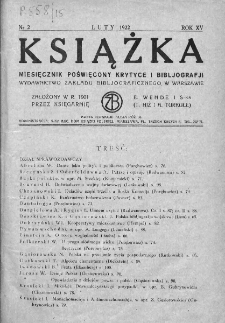 Książka : miesięcznik poświęcony krytyce i bibliografji. 1922. Nr 2