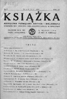 Książka : miesięcznik poświęcony krytyce i bibliografji. 1922. Nr 3