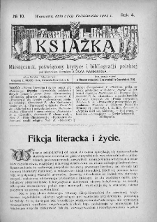 Książka : miesięcznik poświęcony krytyce i bibliografji polskiej. 1904. Nr 10