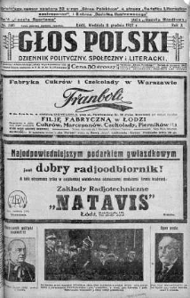 Głos Polski : dziennik polityczny, społeczny i literacki 11 grudzień 1927 nr 340