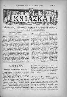 Książka : miesięcznik poświęcony krytyce i bibliografji polskiej. 1907. Nr 11