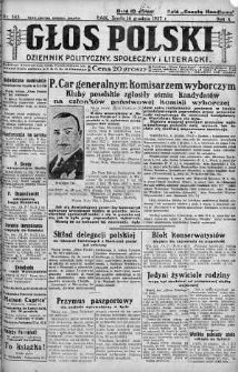 Głos Polski : dziennik polityczny, społeczny i literacki 14 grudzień 1927 nr 343