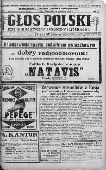 Głos Polski : dziennik polityczny, społeczny i literacki 18 grudzień 1927 nr 347