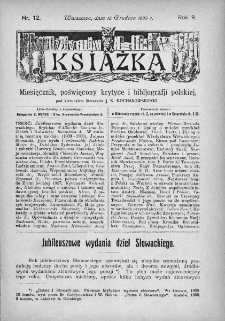 Książka : miesięcznik poświęcony krytyce i bibliografji polskiej. 1910. Nr 12