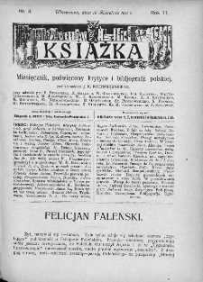 Książka : miesięcznik poświęcony krytyce i bibliografji polskiej. 1911. Nr 4