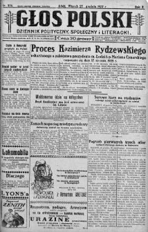 Głos Polski : dziennik polityczny, społeczny i literacki 27 grudzień 1927 nr 354